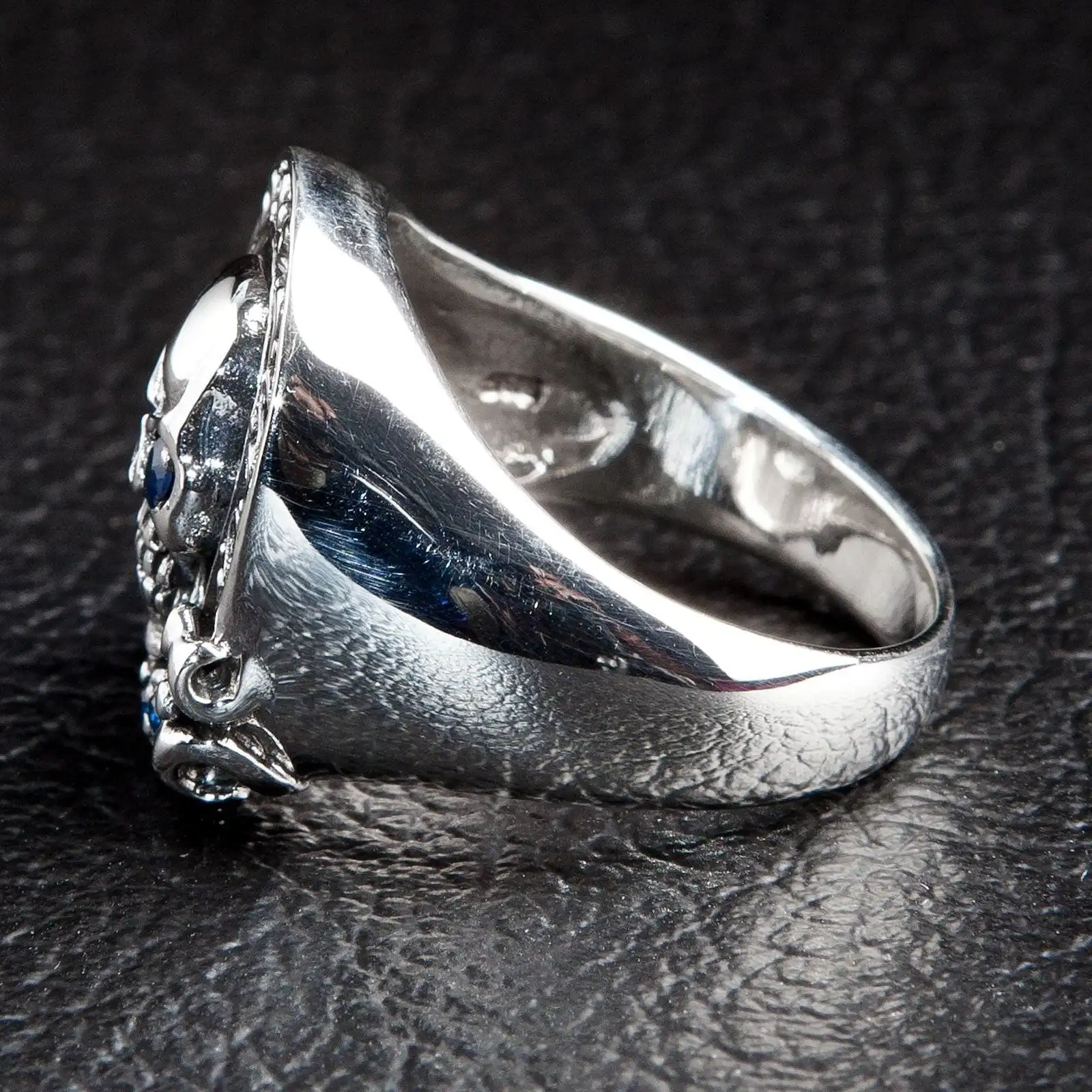 Bikerringshop Sterling Silver Designer Rider Skull Ring 6 Bikerringshop Sterling Silver Designer Rider Skull Ring - Image 4