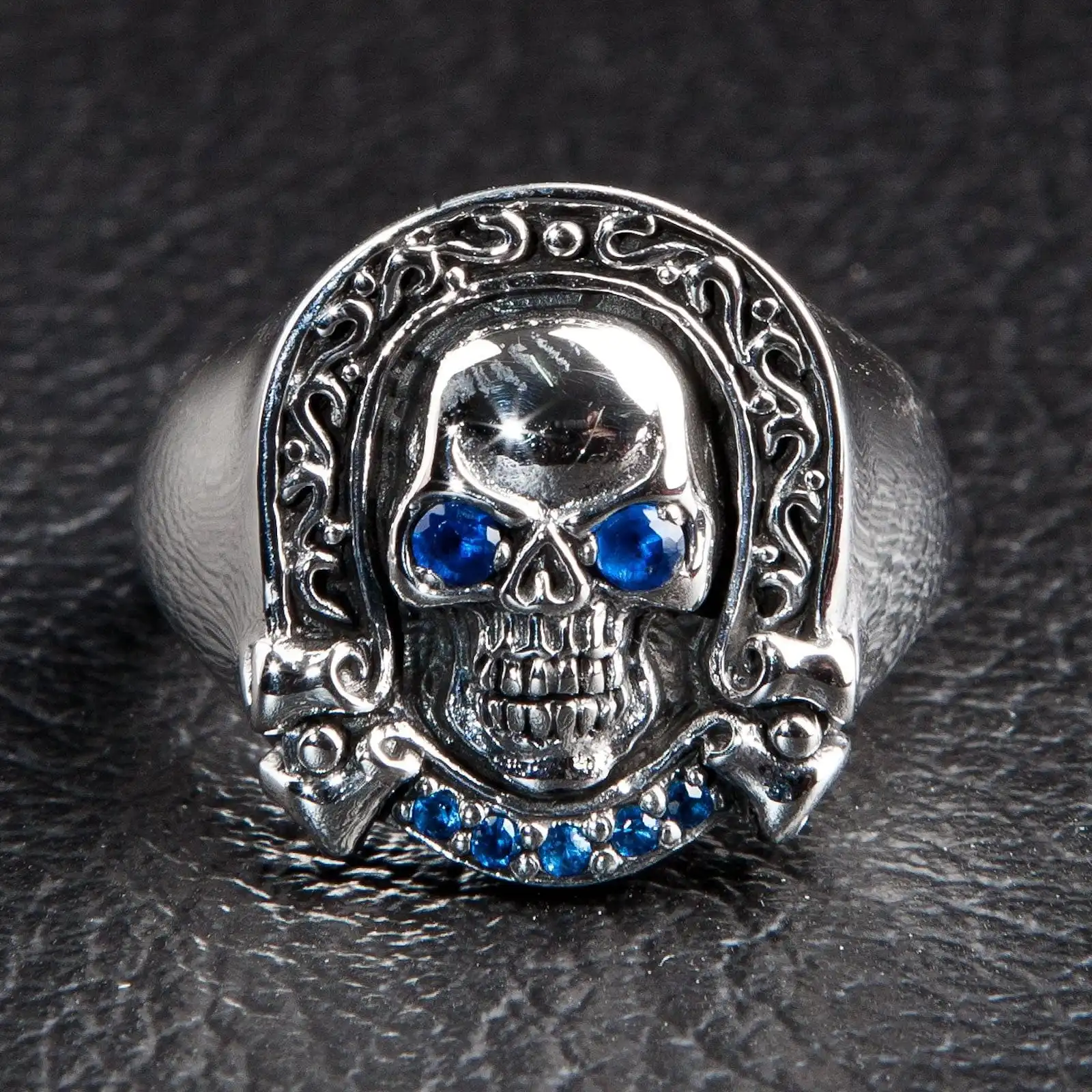 Bikerringshop Sterling Silver Designer Rider Skull Ring 5 Bikerringshop Sterling Silver Designer Rider Skull Ring - Image 3