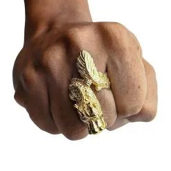 Bikerringshop 14K Yellow Gold Dragon Ring -Outlet Rings Store 14k yellow gold dragon ring 12