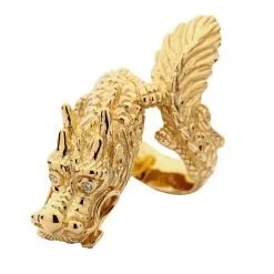 Bikerringshop 14K Yellow Gold Dragon Ring -Outlet Rings Store 14k yellow gold dragon ring 2 ef99ec8e 1a29 41f3 ad0b 7b12667d9fa0