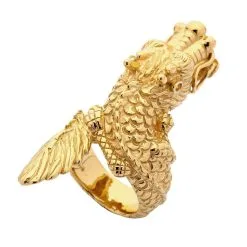 Bikerringshop 14K Yellow Gold Dragon Ring -Outlet Rings Store 14k yellow gold dragon ring 9