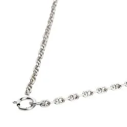 Bikerringshop 2mm Sterling Silver Anchor Link Chain Necklace