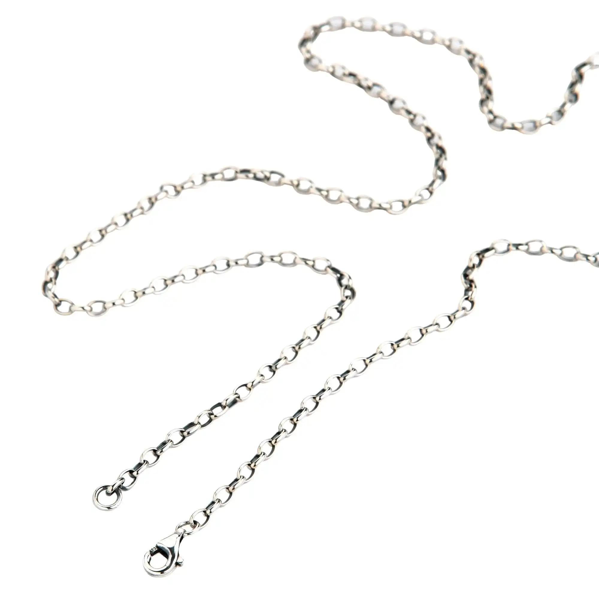 Bikerringshop 2mm Loop Chain Sterling Silver Necklace 5 Bikerringshop 2mm Loop Chain Sterling Silver Necklace - Image 3