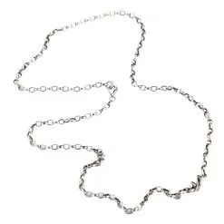 Bikerringshop 2mm Loop Chain Sterling Silver Necklace 13 Bikerringshop 2mm Loop Chain Sterling Silver Necklace -Outlet Rings Store 2mm loop silver necklace 3