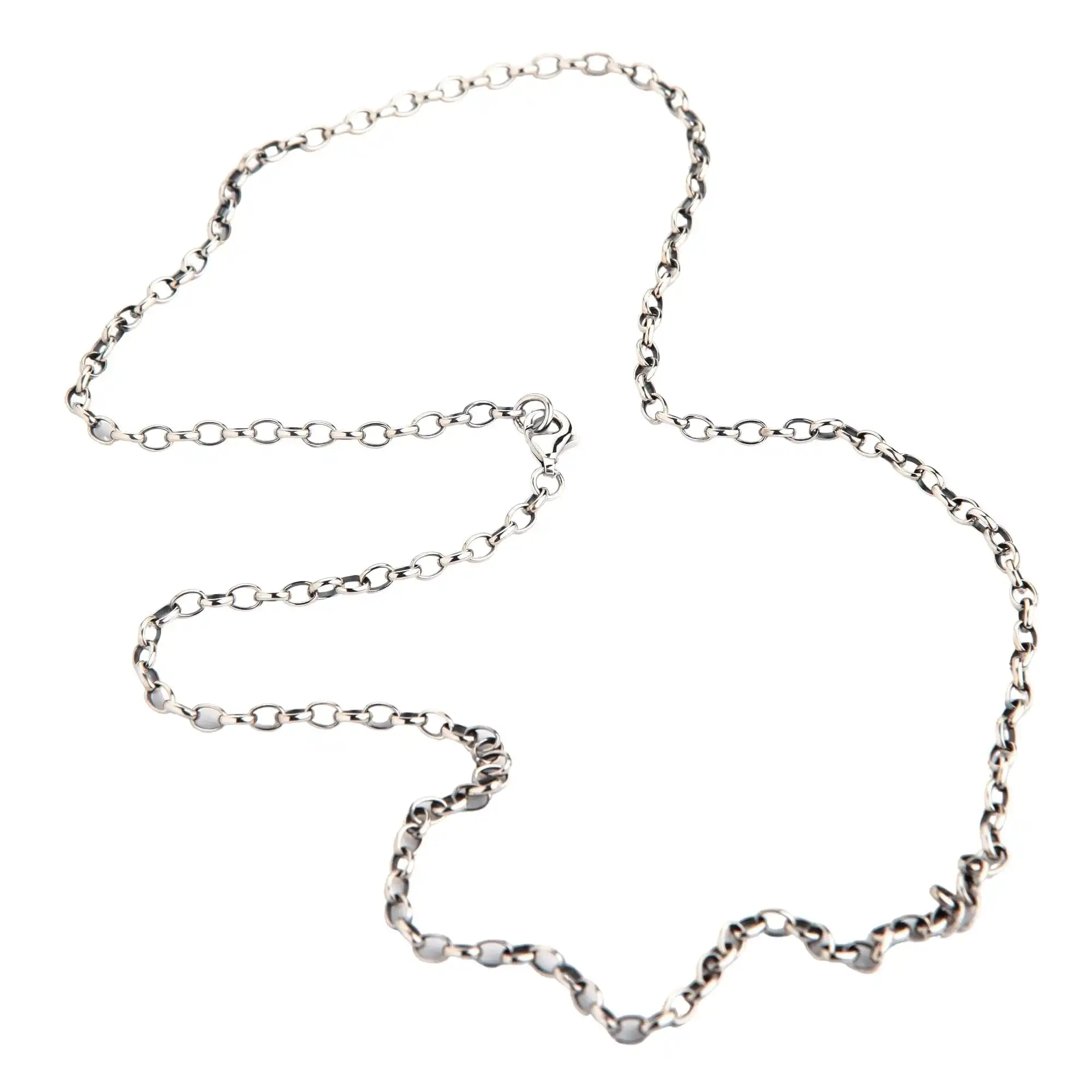 Bikerringshop 2mm Loop Chain Sterling Silver Necklace 8 Bikerringshop 2mm Loop Chain Sterling Silver Necklace - Image 6