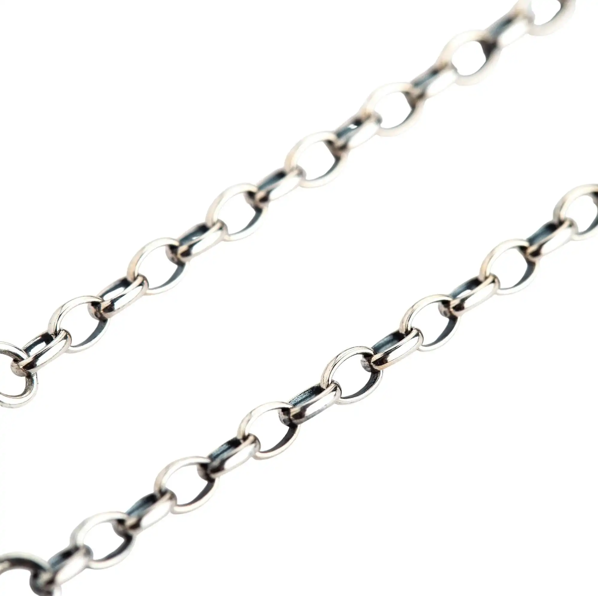 Bikerringshop 2mm Loop Chain Sterling Silver Necklace 7 Bikerringshop 2mm Loop Chain Sterling Silver Necklace - Image 5