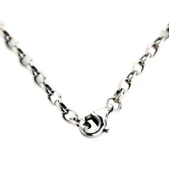 Bikerringshop 2mm Loop Chain Sterling Silver Necklace