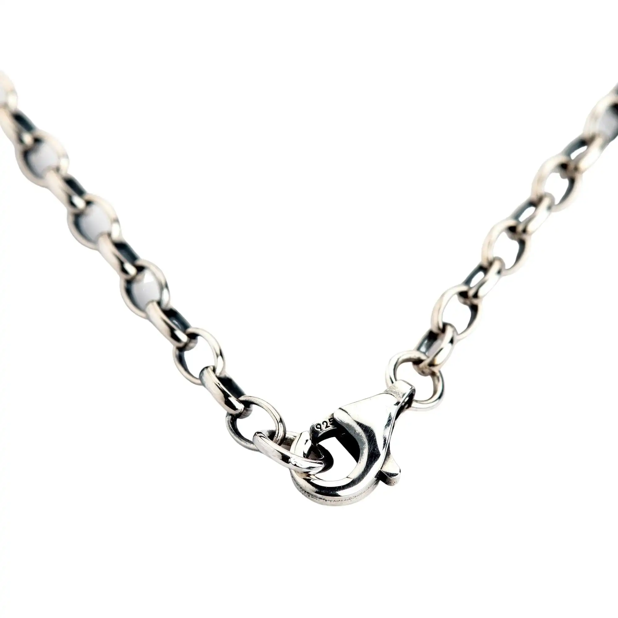 Bikerringshop 2mm Loop Chain Sterling Silver Necklace 3 Bikerringshop 2mm Loop Chain Sterling Silver Necklace