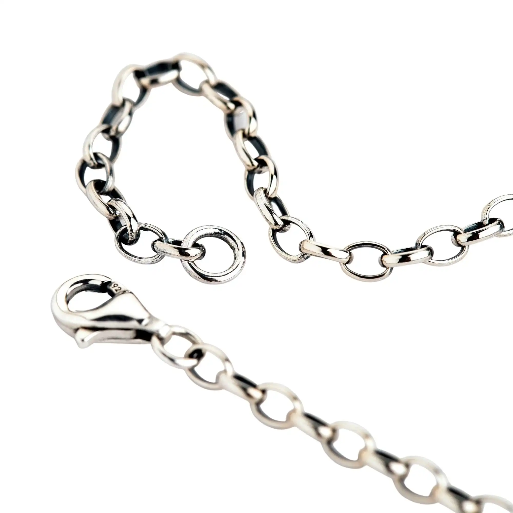 Bikerringshop 2mm Loop Chain Sterling Silver Necklace 4 Bikerringshop 2mm Loop Chain Sterling Silver Necklace - Image 2