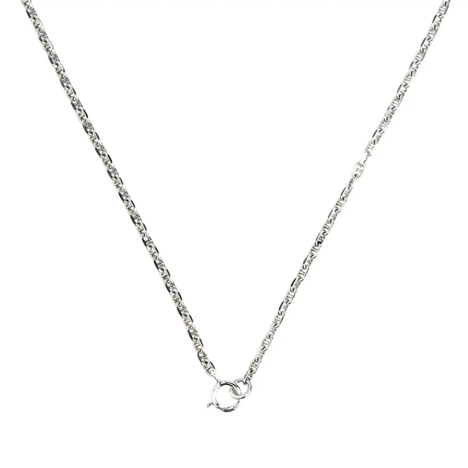 Bikerringshop 2mm Sterling Silver Anchor Link Chain Necklace 4 Bikerringshop 2mm Sterling Silver Anchor Link Chain Necklace - Image 3