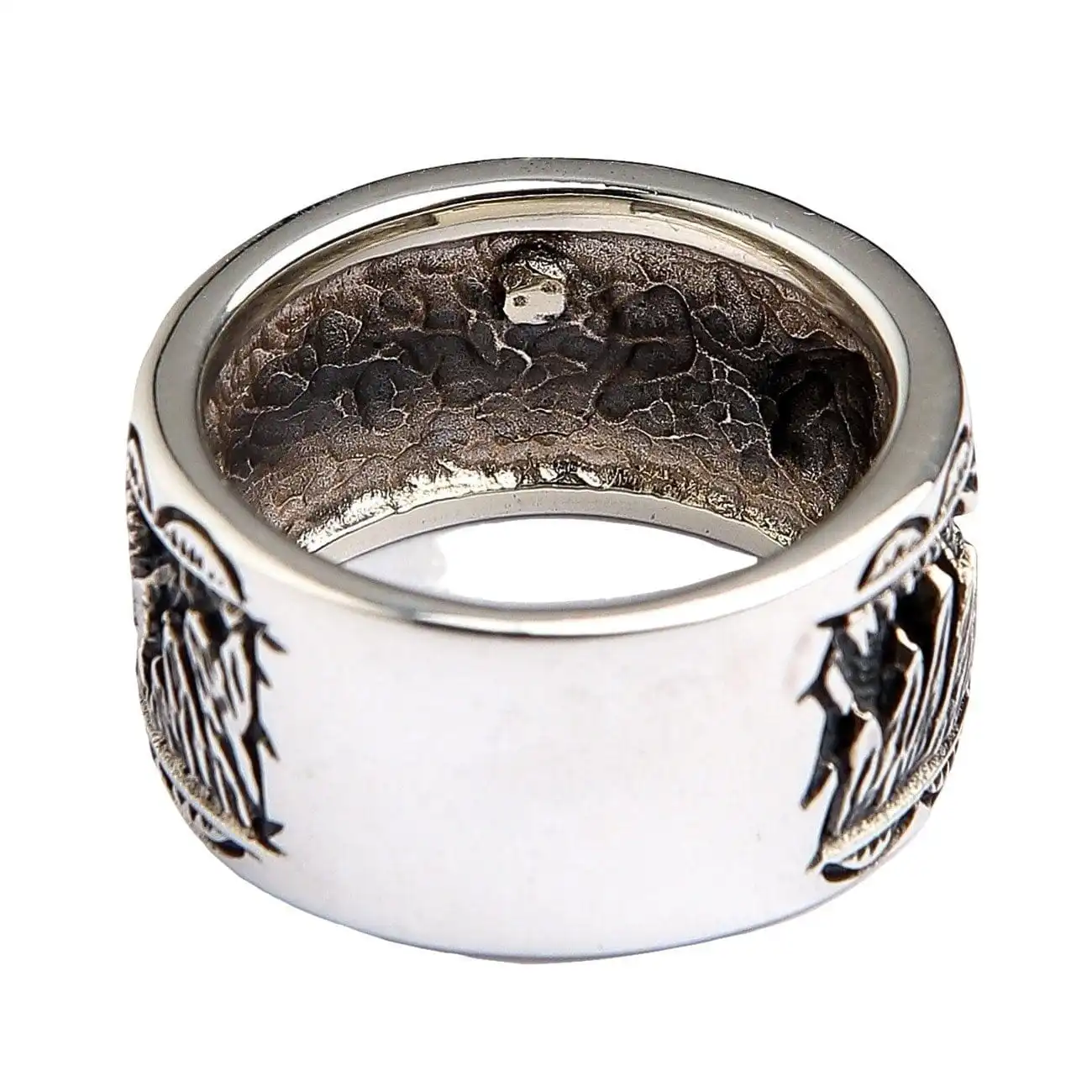 Bikerringshop Sterling Silver Indian Mens Band Ring 12 Bikerringshop Sterling Silver Indian Mens Band Ring - Image 10