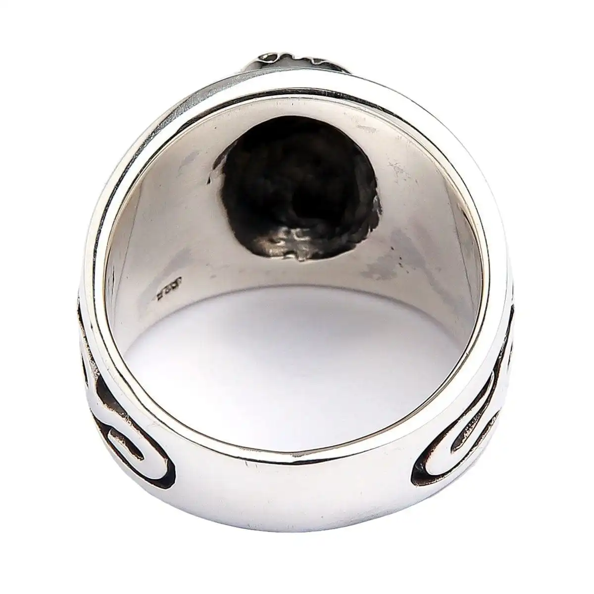 Bikerringshop Sterling Silver Flame Skull Crossbones Ring 10 Bikerringshop Sterling Silver Flame Skull Crossbones Ring - Image 8