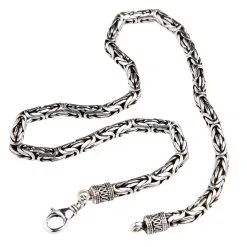 Bikerringshop 7mm Sterling Silver Byzantine Mens Necklace -Outlet Rings Store 7mm Sterling Silver Byzantine necklace 4