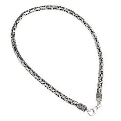 Bikerringshop 7mm Sterling Silver Byzantine Mens Necklace -Outlet Rings Store 7mm Sterling Silver Byzantine necklace 5