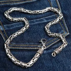 Bikerringshop 8mm Sterling Silver Byzantine Mens Necklace -Outlet Rings Store 8mm sterling silver Byzantine necklace 2