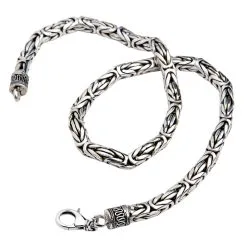 Bikerringshop 8mm Sterling Silver Byzantine Mens Necklace -Outlet Rings Store 8mm sterling silver Byzantine necklace 6