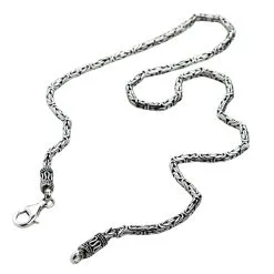 Bikerringshop 3mm Sterling Silver Byzantine Chain Necklace 11 Bikerringshop 3mm Sterling Silver Byzantine Chain Necklace -Outlet Rings Store 925 silver 3mm byzantine bali necklace 3