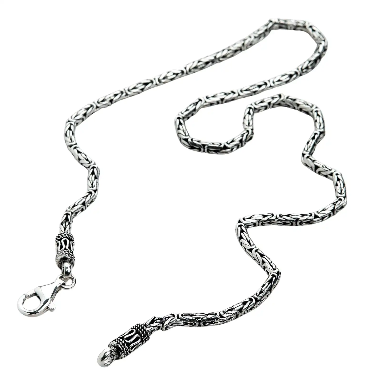 Bikerringshop 3mm Sterling Silver Byzantine Chain Necklace 7 Bikerringshop 3mm Sterling Silver Byzantine Chain Necklace - Image 5