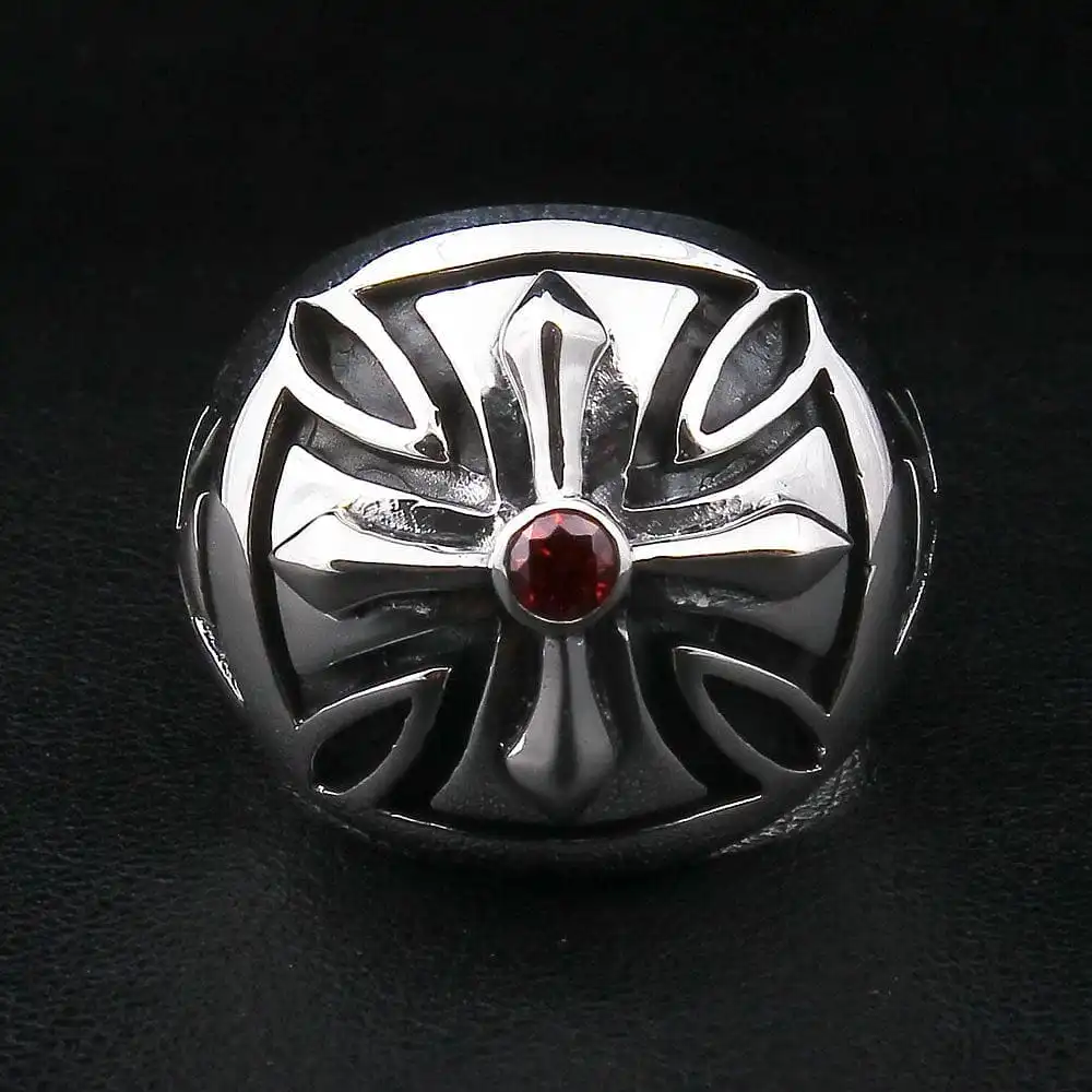 Bikerringshop Sterling Silver Biker Cross Ring 4 Bikerringshop Sterling Silver Biker Cross Ring - Image 2