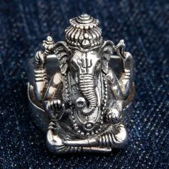 Bikerringshop 925 Sterling Silver Ganesh Ring -Outlet Rings Store 925 sterling silver ganesh ring 4
