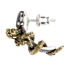 Bikerringshop 925 Sterling Silver Gold Brass Dragon Stud Earring 12 Bikerringshop 925 Sterling Silver Gold Brass Dragon Stud Earring -Outlet Rings Store 925 sterling silver gold brass dragon stud earring 2