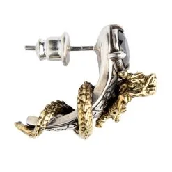 Bikerringshop 925 Sterling Silver Gold Brass Dragon Stud Earring 14 Bikerringshop 925 Sterling Silver Gold Brass Dragon Stud Earring -Outlet Rings Store 925 sterling silver gold brass dragon stud earring