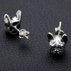 Bikerringshop Sterling Silver French Bulldog Head Earrings 7 Bikerringshop Sterling Silver French Bulldog Head Earrings -Outlet Rings Store BBG26 10933