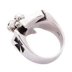 Bikerringshop Punk Dangle Sterling Silver Cross Skull Ring -Outlet Rings Store BKR012019 06 9193