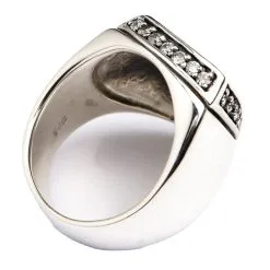 Bikerringshop Sterling Silver Diamond Fleur De Lis Rings -Outlet Rings Store BKR022023 17 0081