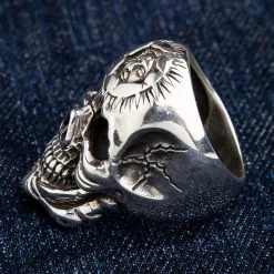 Bikerringshop Heavy Sterling Silver Sun God Skull Ring -Outlet Rings Store BKR022023 18 0791