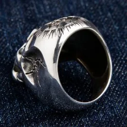 Bikerringshop Heavy Sterling Silver Sun God Skull Ring -Outlet Rings Store BKR022023 18 0793
