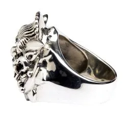Bikerringshop Sterling Silver Japanese Devil Mask Ring -Outlet Rings Store BKR022023 19 0174