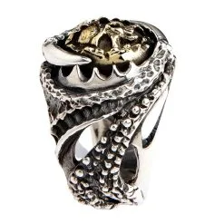 Bikerringshop Sterling Silver Grim Reaper Skull Gothic Ring -Outlet Rings Store BKR022023 24 0313