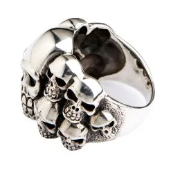 Bikerringshop Sterling Silver Phantom Skull Biker Ring -Outlet Rings Store BKR022023 27 0404