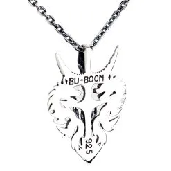 Bikerringshop Sterling Silver Red Stone Guardian Dragon Pendant -Outlet Rings Store BKR062021 24 7951