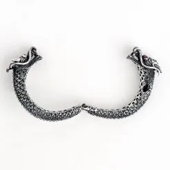Bikerringshop Sterling Silver Big Dragon Men's Cuff Bracelet -Outlet Rings Store BRK022022 24 8629