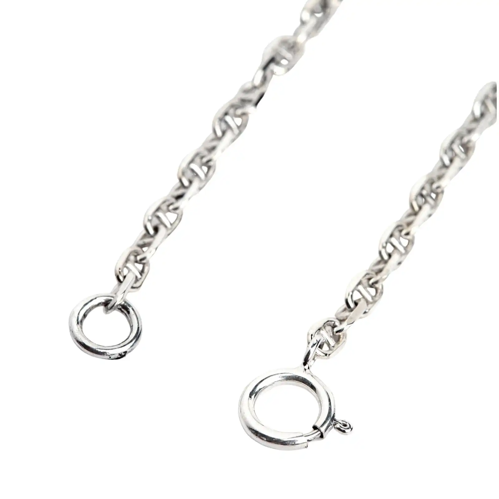 Bikerringshop 2mm Sterling Silver Anchor Link Chain Necklace 3 Bikerringshop 2mm Sterling Silver Anchor Link Chain Necklace - Image 2