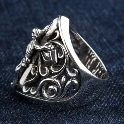 Bikerringshop Sterling Silver Cross Crucifix Skull Skeleton Gothic Ring -Outlet Rings Store BRK052022 05 3695