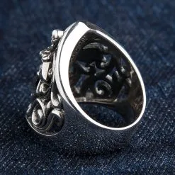 Bikerringshop Sterling Silver Cross Crucifix Skull Skeleton Gothic Ring -Outlet Rings Store BRK052022 05 3697