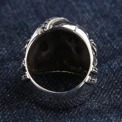 Bikerringshop Sterling Silver Sapphire Crown Pirate Skull Rings 17 Bikerringshop Sterling Silver Sapphire Crown Pirate Skull Rings -Outlet Rings Store BRK052022 06 3606