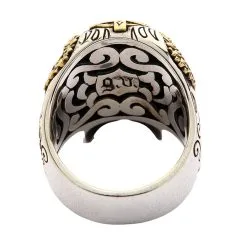 Bikerringshop Sterling Silver Gold Brass Sugar Skull Ring -Outlet Rings Store BRK052022 09 2492