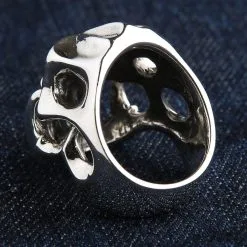 Bikerringshop Sterling Silver Red Eyes Skull Fang Devil Biker Ring 22 Bikerringshop Sterling Silver Red Eyes Skull Fang Devil Biker Ring -Outlet Rings Store BRK052022 11 3549