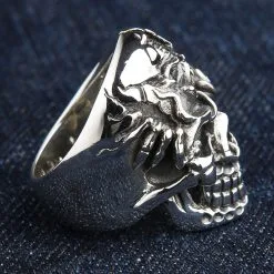 Bikerringshop 925 Sterling Silver Death Skull Rings -Outlet Rings Store BRK052022 12 3631