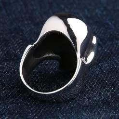 Bikerringshop Sterling Silver Red Eye Elegant Skull Ring -Outlet Rings Store BRK052022 15 3718