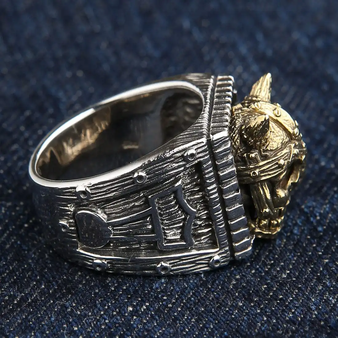 Bikerringshop Sterling Silver Viking Skull Ring 7 Bikerringshop Sterling Silver Viking Skull Ring - Image 5