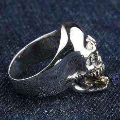 Bikerringshop Sterling Silver Cigar Mafia Skull Biker Ring 15 Bikerringshop Sterling Silver Cigar Mafia Skull Biker Ring -Outlet Rings Store BRK052022 22 3623