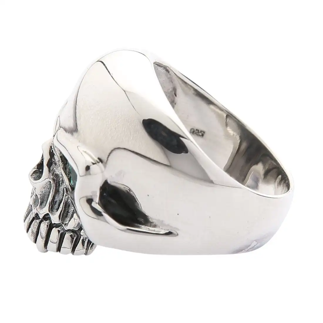 Bikerringshop Sterling Silver Blue Topaz Eye Skull Ring 9 Bikerringshop Sterling Silver Blue Topaz Eye Skull Ring - Image 7