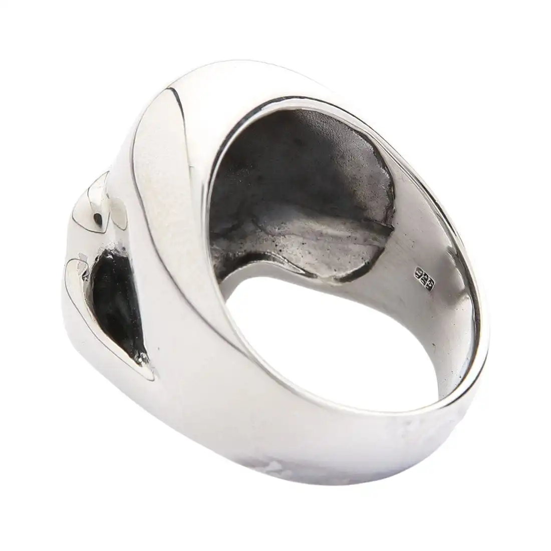 Bikerringshop Sterling Silver Blue Topaz Eye Skull Ring 10 Bikerringshop Sterling Silver Blue Topaz Eye Skull Ring - Image 8