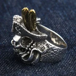 Bikerringshop Sterling Silver Pirate Skull Mens Ring 16 Bikerringshop Sterling Silver Pirate Skull Mens Ring -Outlet Rings Store BRK052022 25 3613