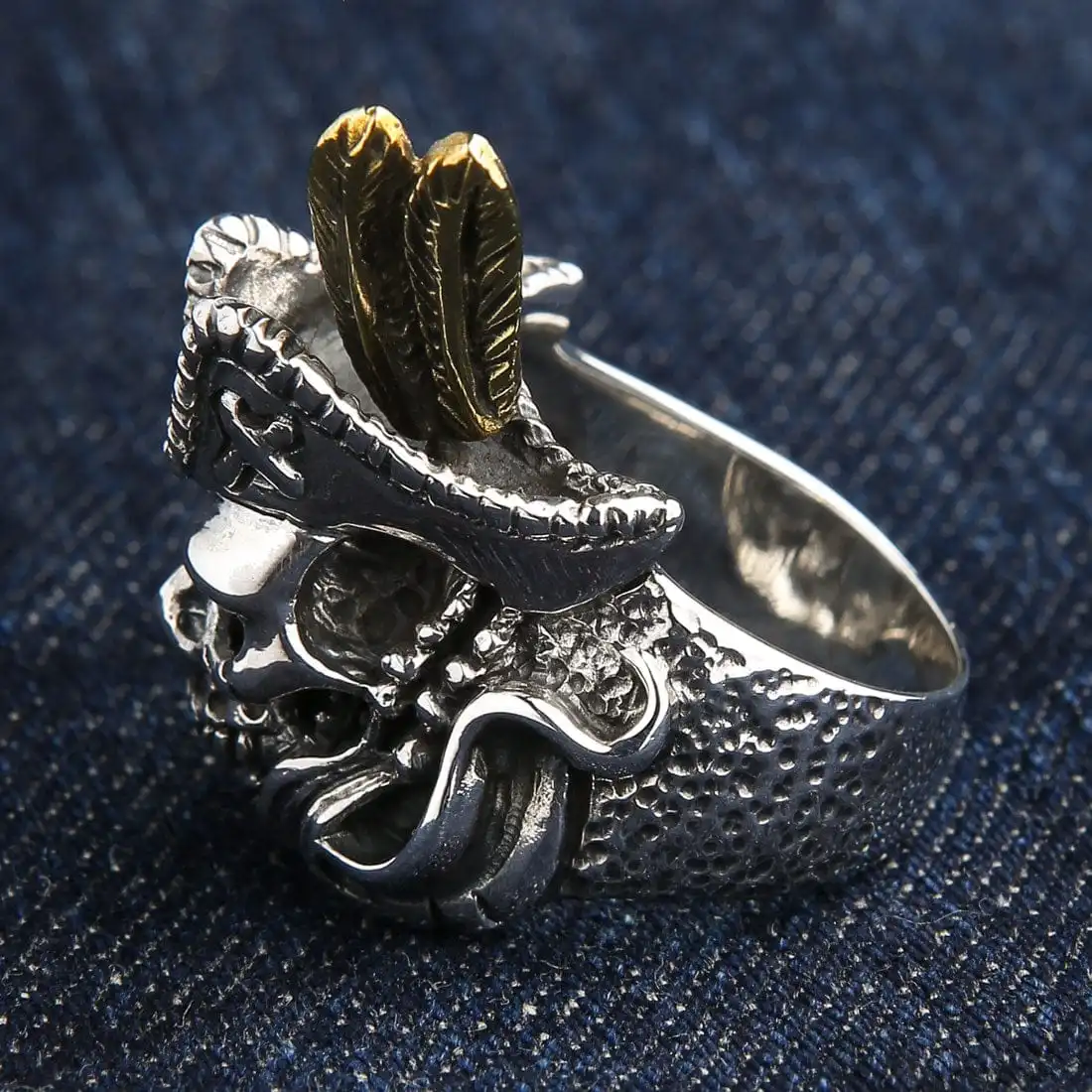 Bikerringshop Sterling Silver Pirate Skull Mens Ring 7 Bikerringshop Sterling Silver Pirate Skull Mens Ring - Image 5